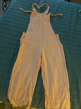 Light Pink Linen Overalls